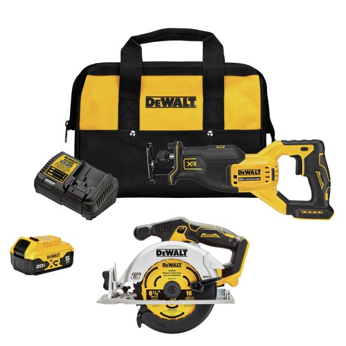 Combo Kits | Factory Reconditioned Dewalt DCK237P1R 20V MAX XR Brushless Lithium-Ion 6-1/2 in. Cordless Circular Saw and Reciprocating Saw Combo Kit (5 Ah) image number 0