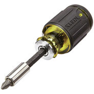 SCREWDRIVERS | Klein Tools 32308 8-in-1 Multi-Bit Adjustable Magnetic Stubby Impact-Rated Screwdriver