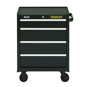 JOBSITE存储| 斯坦利 300系列26英寸. X 18英寸. X 34英寸. 4抽屉滚动工具柜-黑色