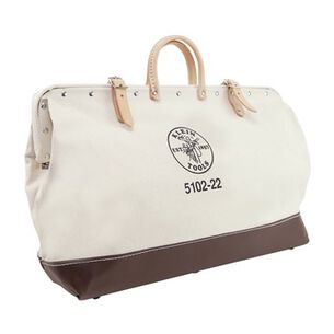 CASES AND BAGS | 克莱恩工具22英寸. Heavy Duty Natural Canvas Tool Bag - White/Brown