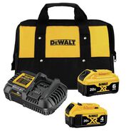 BATTERY AND CHARGER STARTER KITS | Dewalt 20V MAX XR Lithium-Ion Batteries and Fast Charger Starter Kit (4 Ah/6 Ah)