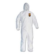 BIB OVERALLS | KleenGuard A30 Elastic Back and Cuff Hooded Coveralls - Extra Large, White (25/Carton)