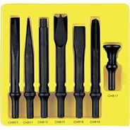 CHISELS FILES AND PUNCHES | Grey Pneumatic 7-Piece .498 Shank Heavy-Duty Chisel Set