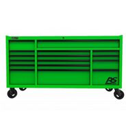 JOBSITE STORAGE | Homak RS PRO 72 in. 16 Drawer Roller Cabinet - Lime Green