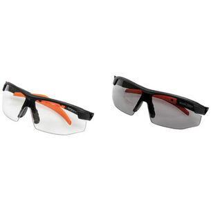 SAFETY GLASSES | 克莱恩的工具 2-Piece Standard Semi Frame Safety Glasses Combo Pack - Clear/Gray Lens