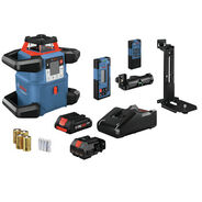 ROTARY LASERS | Factory Reconditioned Bosch 18V REVOLVE4000 Lithium-Ion Connected Self-Leveling Cordless Horizontal/Vertical Rotary Laser Kit (4 Ah)