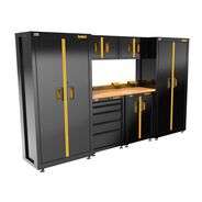 JOBSITE STORAGE | Dewalt 7-Piece 126 in. Welded Storage Suite with 2-Door and 5-Drawer Base Cabinets and Wood Top