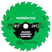CIRCULAR SAW BLADES | Metabo HPT 6-1/2 in. 24-Tooth Industrial PTFE Circular Saw Framing Blade