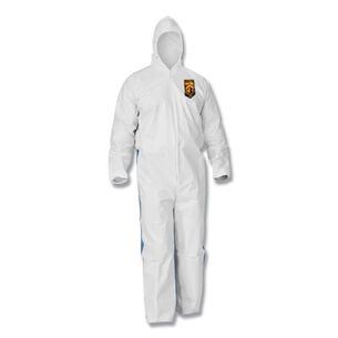 BIB OVERALLS | KleenGuard A35 Liquid and Particle Protection Coveralls Hooded - Large, 白色(25个/箱)