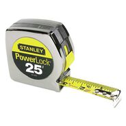 TAPE MEASURES | Stanley 33-425 Powerlock II 25 ft. Power Return Rule - Chrome/Yellow