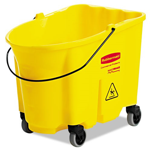 Mop Buckets | Rubbermaid 757088YEL WaveBrake 8-3/4 Gallon Bucket (Yellow) image number 0