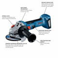 Angle Grinders | Factory Reconditioned Bosch GWS18V-8N-RT 18V Brushless Lithium-Ion 4-1/2 in. Cordless Angle Grinder with Slide Switch (Tool Only) image number 3