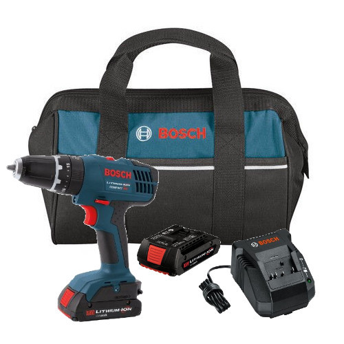 Hammer Drills | Bosch HDB180-02 18V 1.3 Ah Cordless Lithium-Ion 3/8 in. Hammer Drill Driver Kit with Contractor Bag image number 0