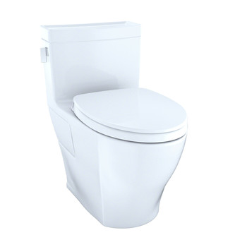  | TOTO MS624124CEFG#01 1-Piece Legato CEFIONTECT WASHLETplus 1.28 GPF Elongated Universal Height Skirted Toilet - Cotton White