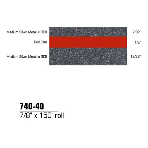  | 3M 74040 Scotchcal Paint Break Striping Tape, Medium Silver Metetallic/Red/Medium Silver Metallic image number 0