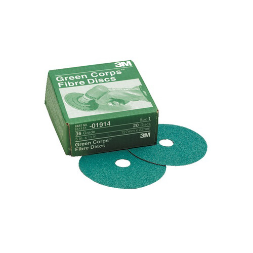 Grinding Sanding Polishing Accessories | 3M 1914 5 in. x 7/8 in. 36 Grade Green Corps Fibre Disc (20-Pack) image number 0