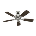 Ceiling Fans | Hunter 52081 44 in. Caraway Five Minute Fan Brushed Nickel Ceiling Fan with Light image number 1