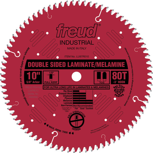 Blades | Freud LU97R010 10 in. 80 Tooth Double-Sided Laminate/Melamine Saw Blade image number 0