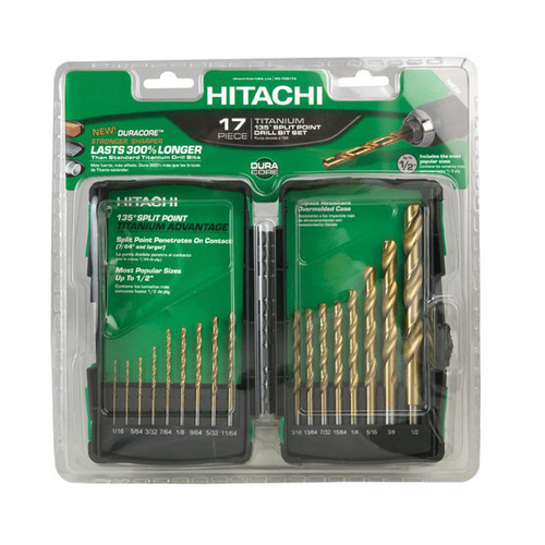 Bits and Bit Sets | Hitachi 728174 17-Piece Titanium Drill Bit Set image number 0