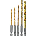 Bits and Bit Sets | Makita D-35318 1/4 in. Hex Shank 5 pc. Titanium Coated Drill Bit Set image number 0