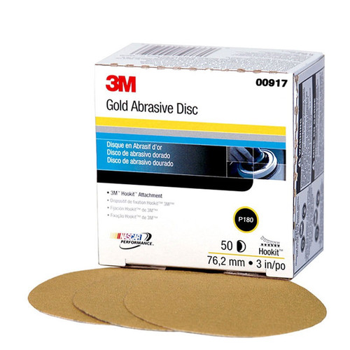 Grinding Sanding Polishing Accessories | 3M 917 Hookit Gold Disc, 3 in., P180C (50-Pack) image number 0