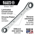Box Wrenches | Klein Tools 68200 1/4 in. x 5/16 in. Ratcheting Box Wrench with Reverse Ratcheting image number 1