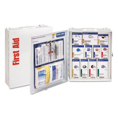 First Aid | First Aid Only FAO90578021 ANSI 2015 SmartCompliance Class A General Business No Meds First Aid Station for 25 People with Metal Case (1-Kit) image number 0