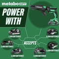 Screw Guns | Metabo HPT W18DAQBM 18V MultiVolt Brushless Lithium-Ion Cordless Drywall Screw Gun Kit with Collated Screw Magazine and 2 Batteries (2 Ah) image number 2