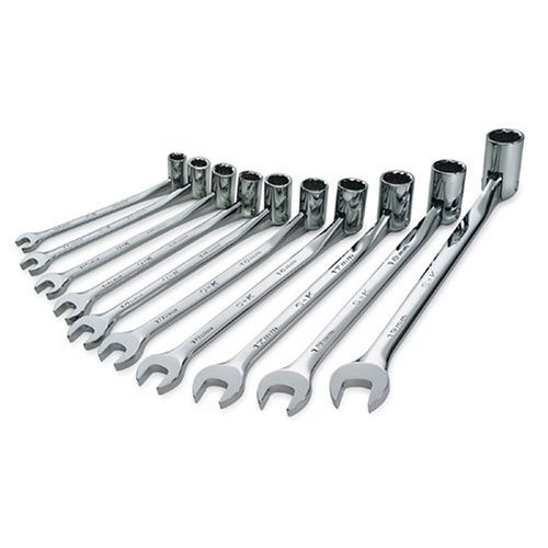 Combination Wrenches | SK Hand Tool 86142 10-Piece 12-Point SuperKrome Flex Metric Combination Wrench Set image number 0