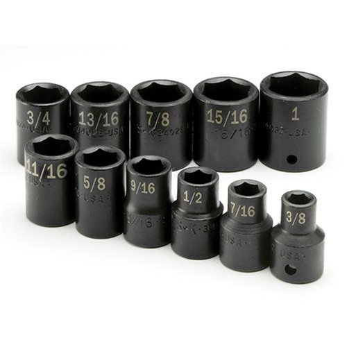 Sockets | SK Hand Tool 4031 11-Piece 1/2 in. Drive 6-Point Standard SAE Impact Socket Set image number 0