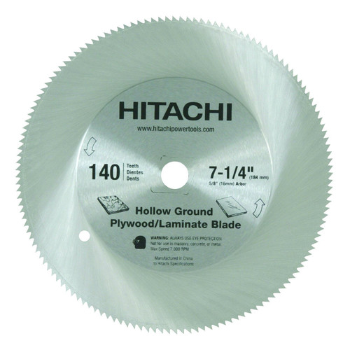 Blades | Hitachi 725216B50 7-1/4 in. 140-Tooth Hollow Ground Plywood/Laminate Saw Blade (50-Pack) image number 0