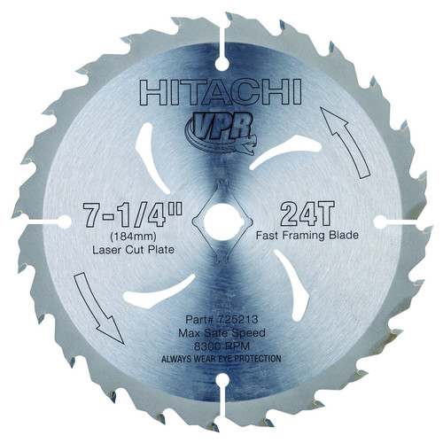 Circular Saw Blades | Hitachi 725213B50 7-1/4 in. 24 Tooth Tungsten Carbide Tipped ATB Framing and Ripping Circular Saw Blade 50-Pack image number 0