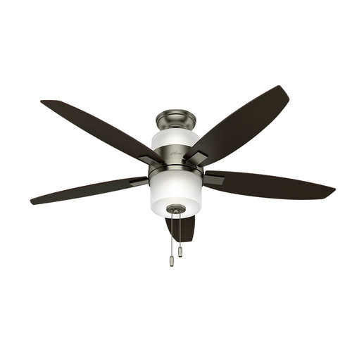 Ceiling Fans | Hunter 59010 52 in. Domino Contemporary Antique Pewter Indoor Ceiling Fan with Light (Energy Star Certified) image number 0
