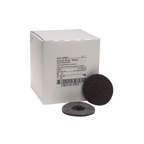 Grinding, Sanding, Polishing Accessories | 3M 7514 Scotch-Brite Roloc Surface Conditioning Disc Gray 3 in. Super Fine (25-Pack) image number 0