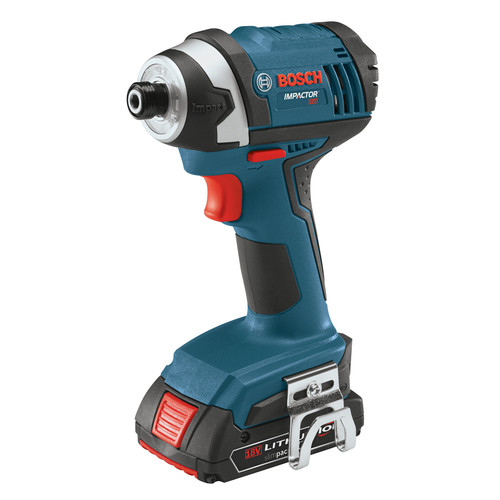 Impact Drivers | Bosch IDS181-02 18V Compact Tough 1/4 in. Hex Impact Driver with 2 HC SlimPack Batteries image number 0