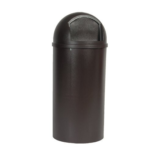 Trash & Waste Bins | Rubbermaid Commercial FG817088BRN Marshal 25-Gallon Polyethylene Round Classic Container (Brown) image number 0