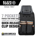 Tool Belts | Klein Tools 55912 Tradesman Pro 13 in. x 7.25 in. x 4.75 in. Modular Piping Tool Pouch with Belt Clip - Black/Gray/Orange image number 1