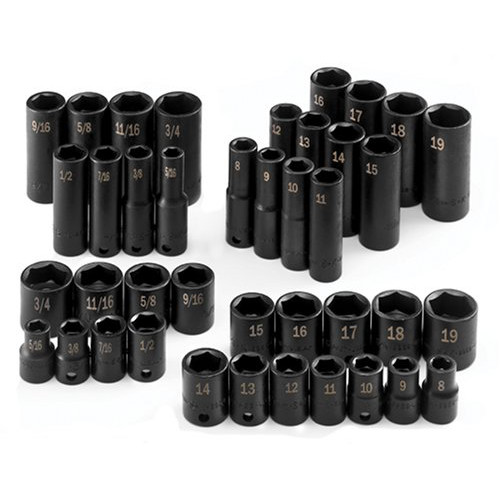 Sockets | SK Hand Tool 4090 40-Piece 3/8 in. Drive 6-Point SAE/Metric High Visibility Impact Socket Set image number 0