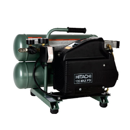 Portable Air Compressors | Factory Reconditioned Hitachi EC89 1.35 HP 4 Gallon Oil-Lube Twin Stack Air Compressor image number 0
