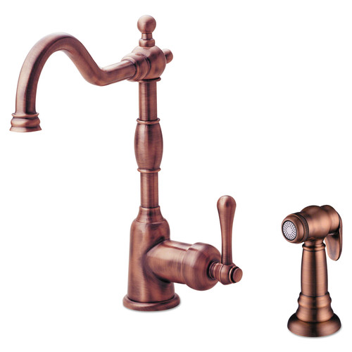 Fixtures | Danze D401157AC Opulence 1.75 GPM Single Handle Kitchen Faucet with Spray Nozzle (Antique Copper) image number 0