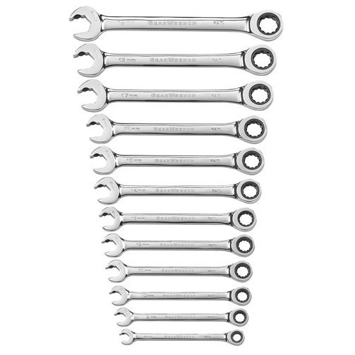 Ratcheting Wrenches | GearWrench 85597 12-Piece Metric Open End Combination Ratcheting Wrench Set image number 0