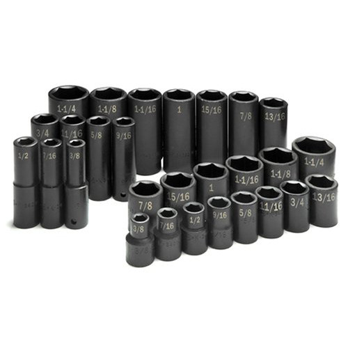 Sockets | SK Hand Tool 4051 28-Piece 1/2 in. Drive 6-Point SAE Standard/Deep Impact Socket Set image number 0