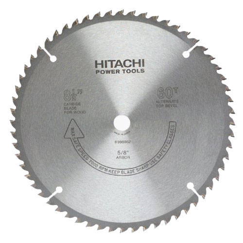 Blades | Hitachi 998862 8-1/2 in. 60-Tooth ATB Crosscutting Saw Blade image number 0