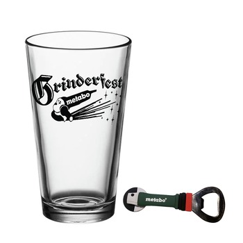  | Metabo US2208 Grinderfest Pint Glass and Bottle Opener Set