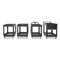 Utility Carts | Rubbermaid Commercial FG9T6700BLA 2 Shelves Plastic 500 lbs. Capacity 24 in. x 40 in. x 31.25 in. Service/Utility Carts - Black image number 5