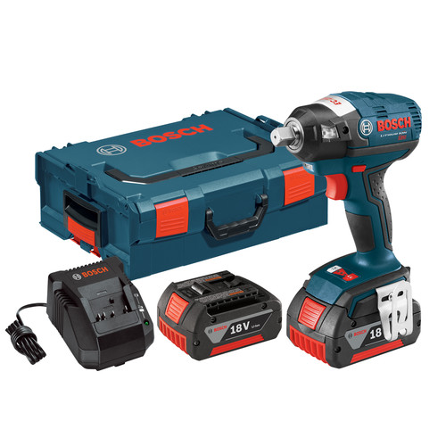 Impact Wrenches | Bosch IWBH182-01L 18V Lithium-Ion 1/2 in. Pin Detent Brushless Impact Wrench Kit with L-BOXX 2 Case image number 0