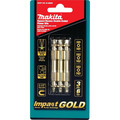 Bits and Bit Sets | Makita B-49600 Impact Gold 3 Pc Assorted 2-1/2 in. Square Double-Ended Power Bits image number 2