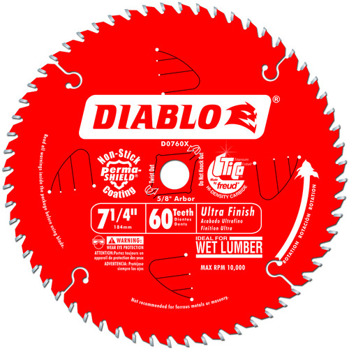 Blades | Diablo D0760X 7-1/4 in. 60 Tooth Ultra Fine Finishing Saw Blade image number 0