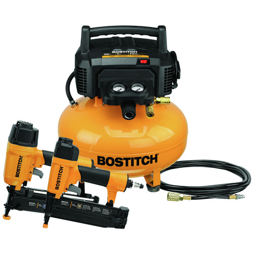 Nail Gun Compressor Combo Kits | Bostitch BTFP2KIT 2-Piece Nailer and 6 Gallon Oil-Free Pancake Air Compressor Combo Kit image number 0