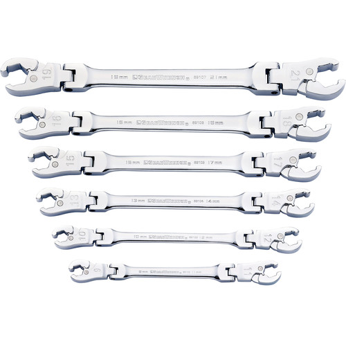 Ratcheting Wrenches | GearWrench 89101D 6-Piece Metric Ratcheting Flex Flare Nut Wrench Set image number 0